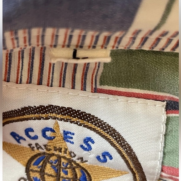 Vintage Access Code Fashion Communication Button Down Plaid Madras top Woman L - Picture 6 of 12